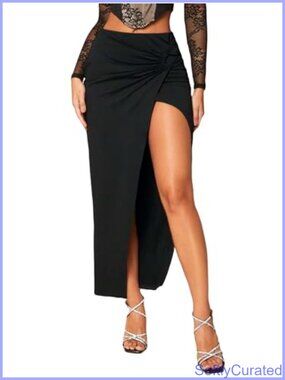High Slit Asymmetrical Maxi Skirt High Waisted Split Thigh